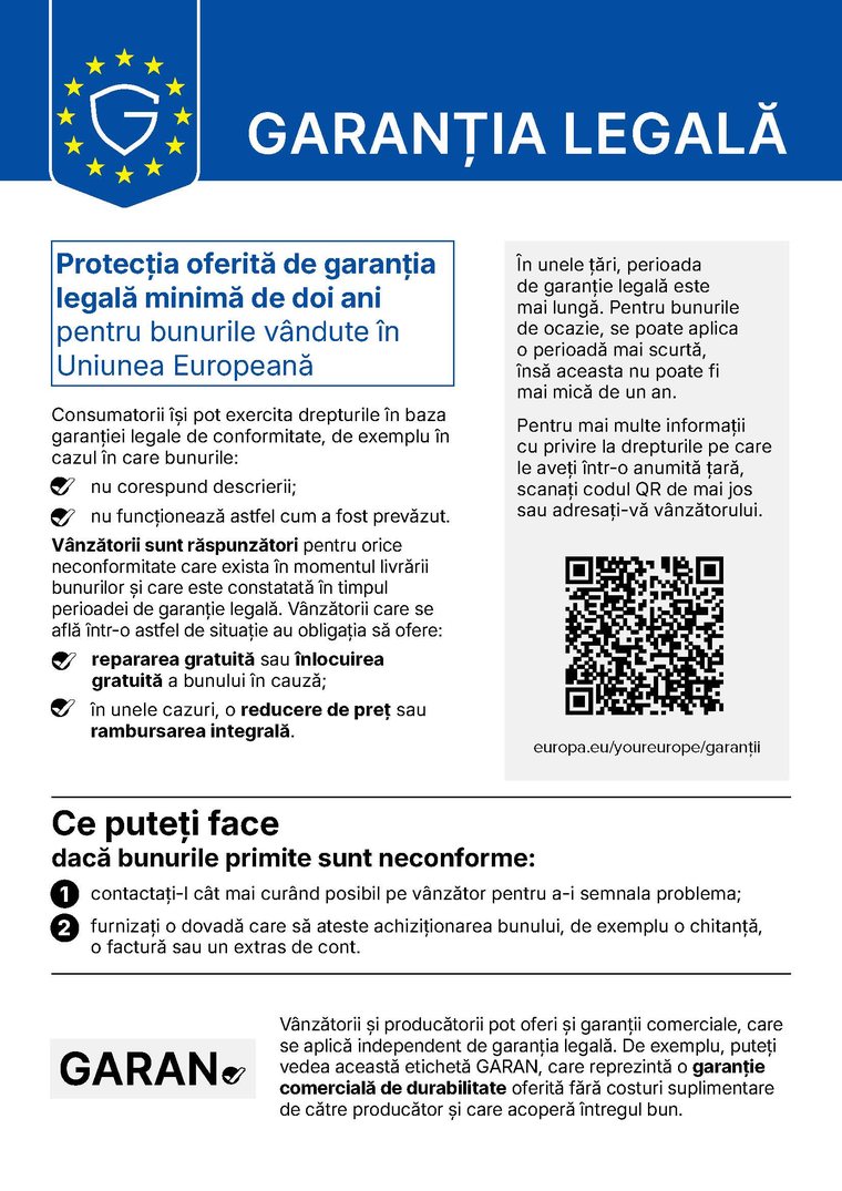 Notificarea armonizată a UE privind garanția legală de conformitate: minimum doi ani pentru bunurile vândute în Uniunea Europeană