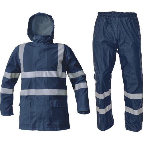 Siret costum de ploaie HV bleumarin - S
