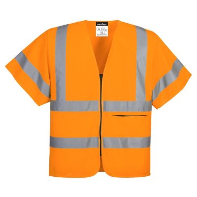 Vestă reflectorizantă Portwest C372 Fermoar Jumătate Mânecă, de înaltă vizibilitate