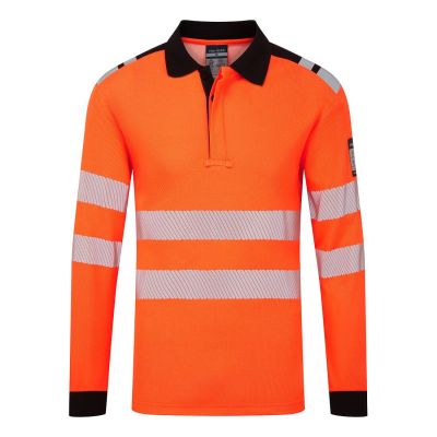 Tricou de lucru Portwest FR734 Modaflame Anti Static Long Sleeve Polo, de înaltă vizibilitate