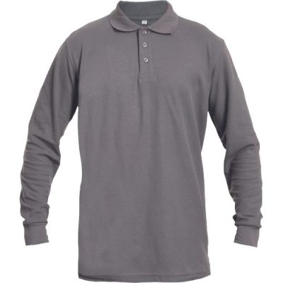 SANGU tricou polo cu maneci lungi gri XS