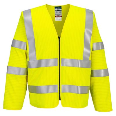 Vestă reflectorizantă Portwest FR616 Bizflame Fermoar Mânecă Lungă, de înaltă vizibilitate
