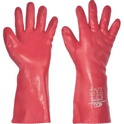 STANDARD manusi imersate in PVC 35 cm, rosu - 9,5