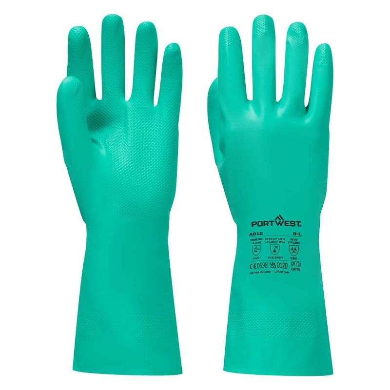 Mănuși de protecție Portwest A812 Chimice Nitrosafe Plus, impregnate în nitril