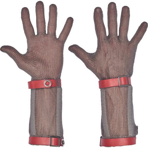 BATMETALL manusi din zale otel,manseta 15 cm,alb- S
