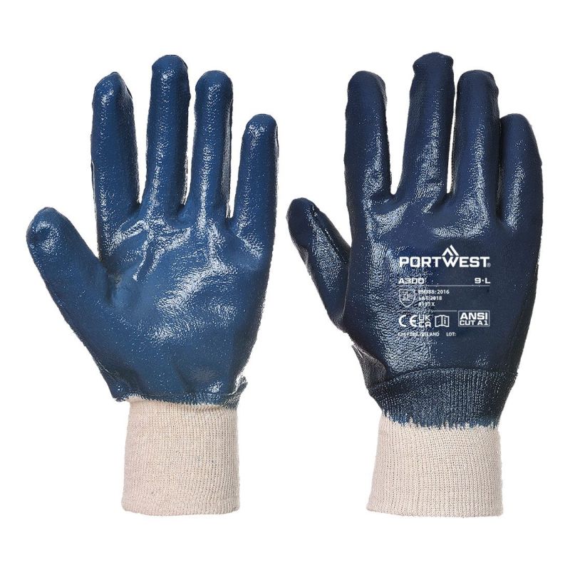 Mănuși de protecție Portwest A300 Nitrile Knitwrist, impregnate în nitril