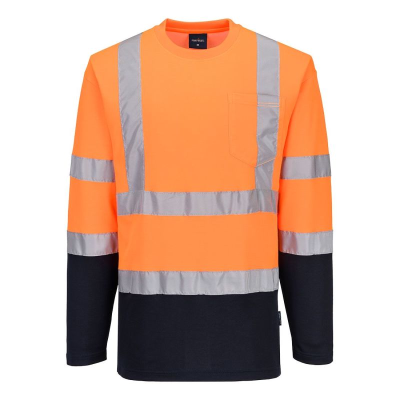 Tricou de lucru Portwest S280 Doua Tonuri Cotton Comfort Maneci Lungi, respirabile