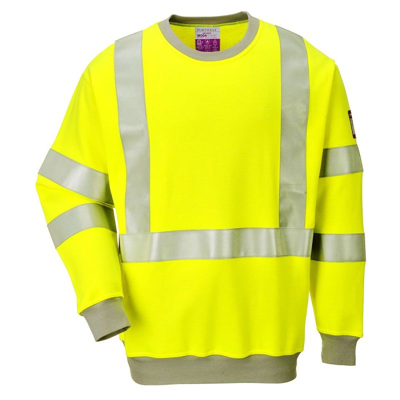 Tricou de lucru Portwest FR72 Modaflame Anti Static Sweatshirt, de înaltă vizibilitate