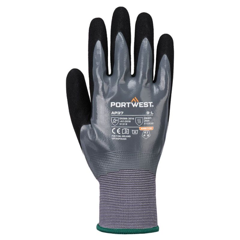 Mănuși de protecție Portwest AP37 Grip Nitrile Foam Touch Screen, impregnate în poliuretan