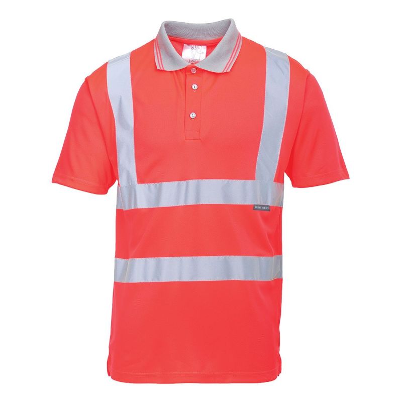 Tricou de lucru Portwest S477 Polo Maneci Scurte, de înaltă vizibilitate