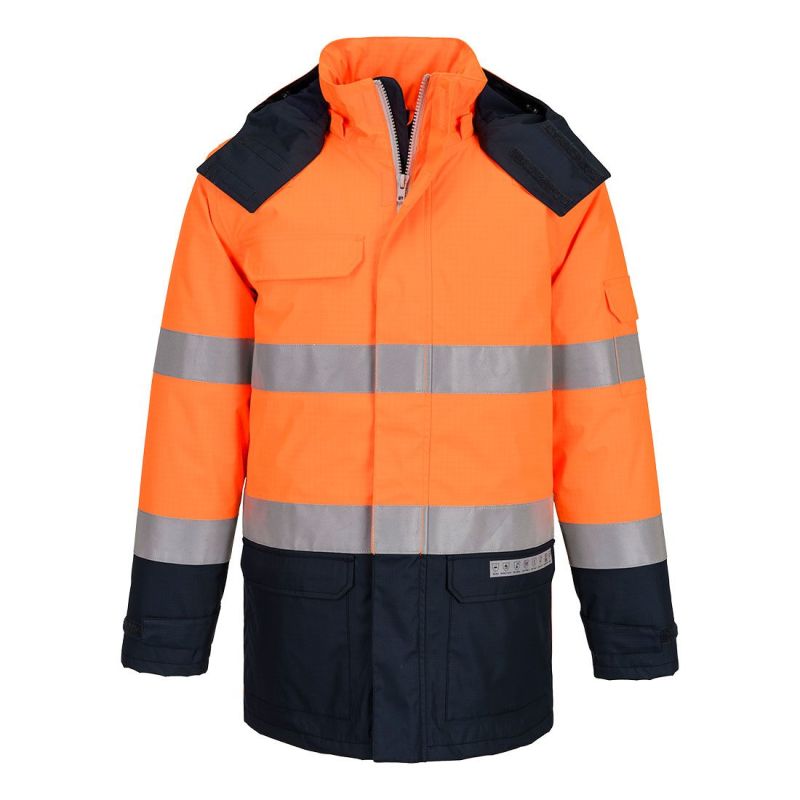 Pantaloni de lucru Portwest FR617 Iarnă Bizflame Rain Multi Norm, de înaltă vizibilitate