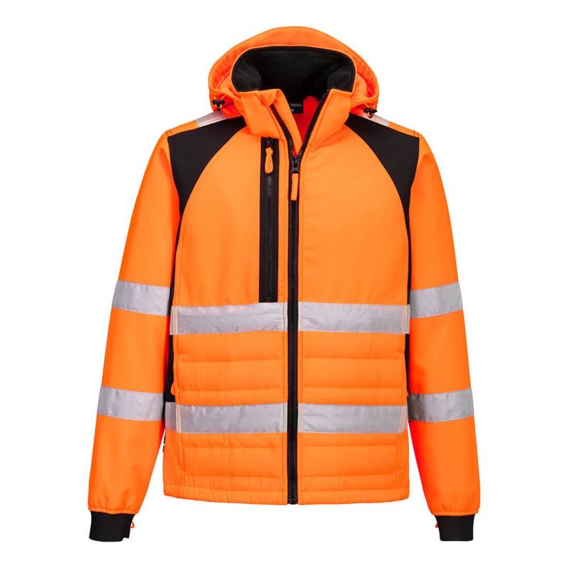 Jachetă de lucru Portwest CD863 Hybrid, de înaltă vizibilitate