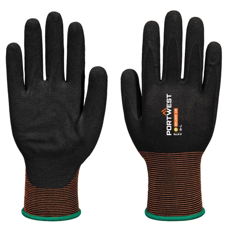 Mănuși de protecție Portwest A375 Grip Nitril Smooth Sandy, impregnate în nitril