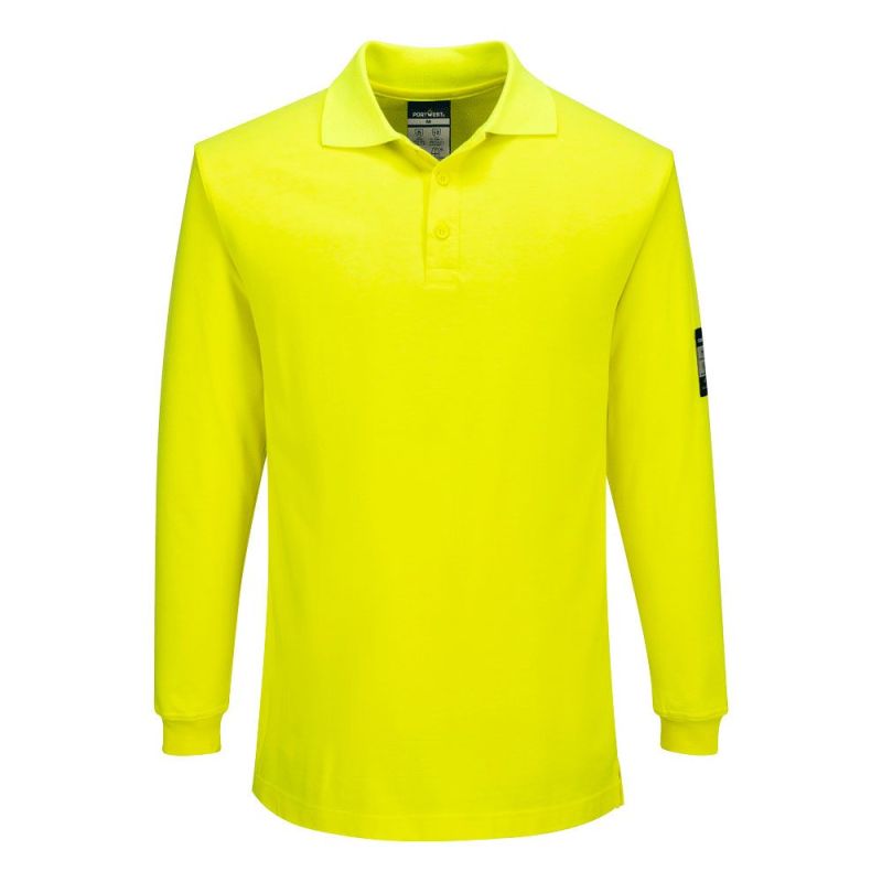 Tricou de lucru Portwest FR805 Modaflame Anti Static Long Sleeve Polo, de înaltă vizibilitate