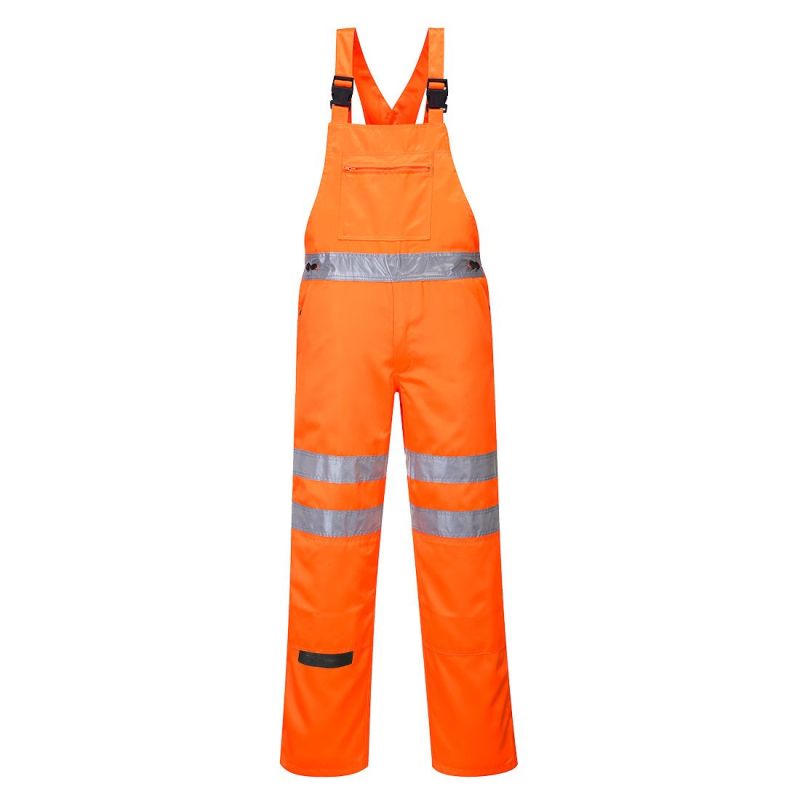 Pantaloni de lucru Portwest RT43 Pieptar Serviciu Poli Bumbac, de înaltă vizibilitate