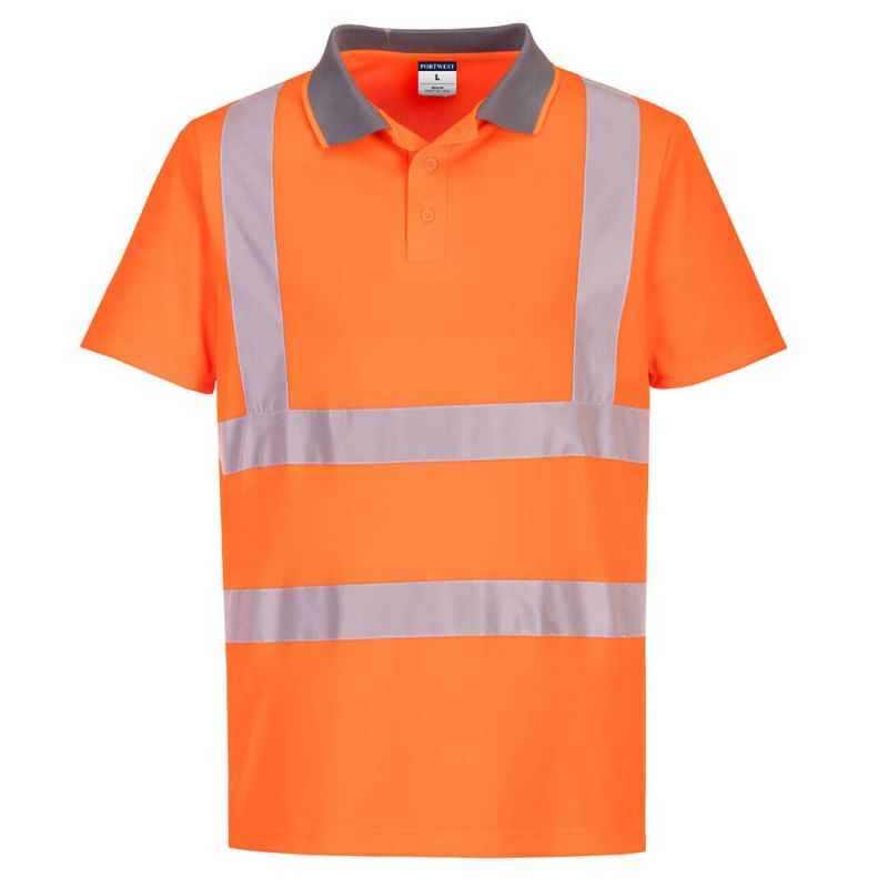 Tricou de lucru Portwest EC10 Polo Pachet, 100% poliester, de înaltă vizibilitate
