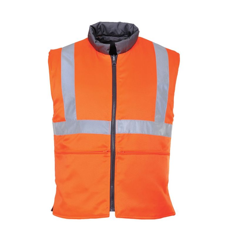 Jachetă de lucru Portwest RT44 Reversible Bodywarmer, de înaltă vizibilitate