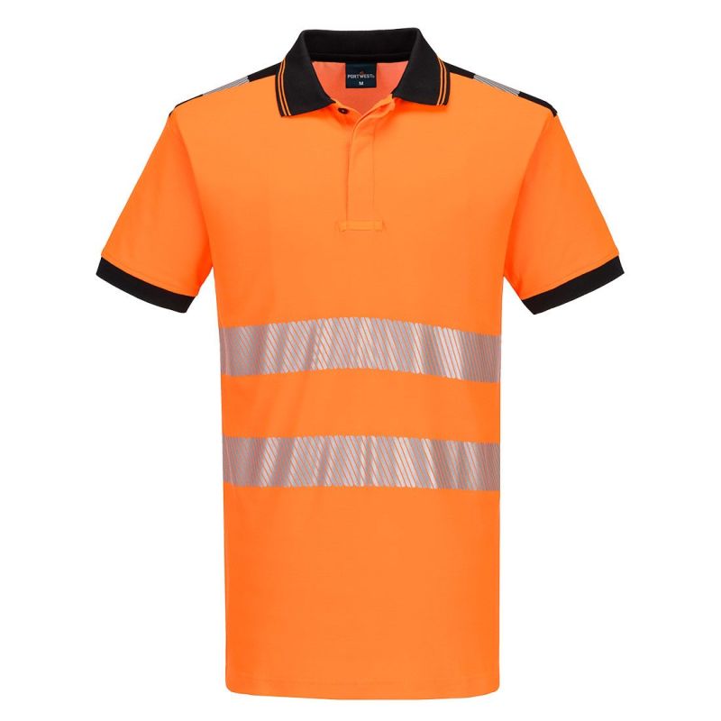 Tricou de lucru Portwest PW317 Cotton Comfort Polo, de înaltă vizibilitate