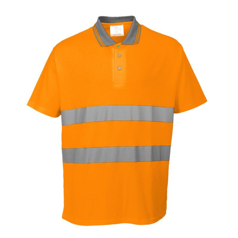 Tricou de lucru Portwest S171 Polo Bumbac Comfort, de înaltă vizibilitate
