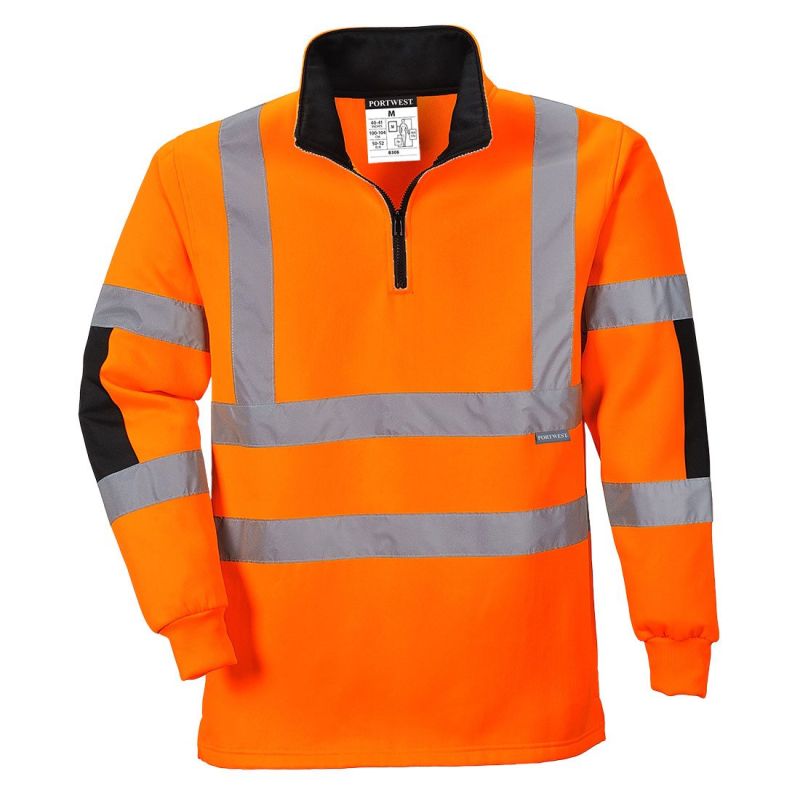 Bluză de lucru Portwest B308 Xenon Rugby, 100% poliester, de înaltă vizibilitate