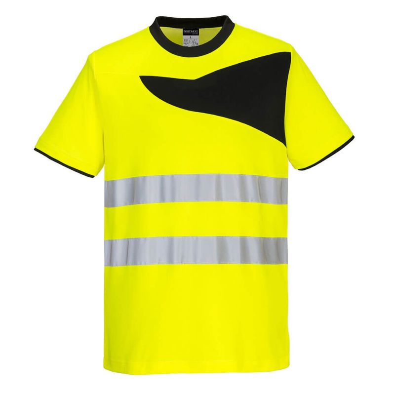 Tricou de lucru Portwest PW213 Hivis Cotton Comfort, de înaltă vizibilitate