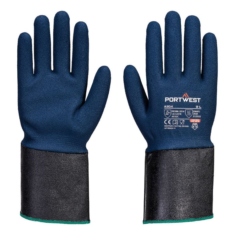 Mănuși de protecție Portwest A304 Grip Nitrile Foam Extend Cuff, impregnate în nitril