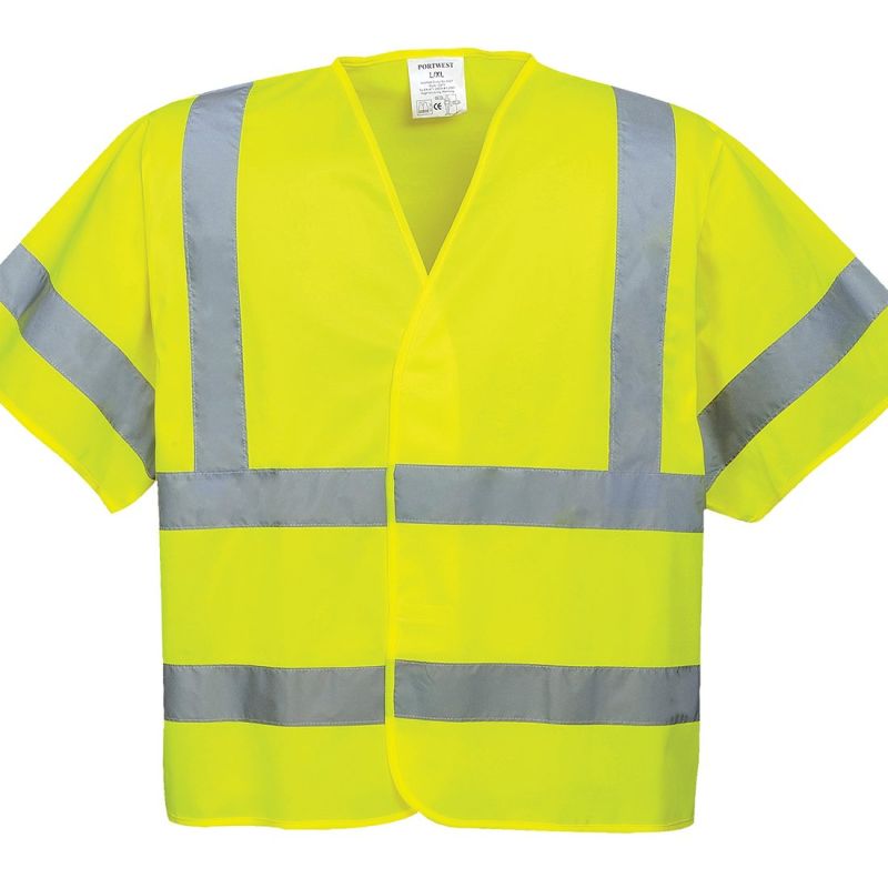 Vestă reflectorizantă Portwest C471 Maneci Scurte, de înaltă vizibilitate