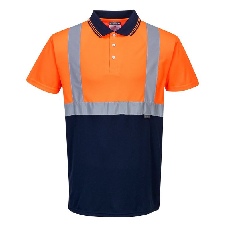 Tricou de lucru Portwest S479 Polo Doua Tonuri, de înaltă vizibilitate